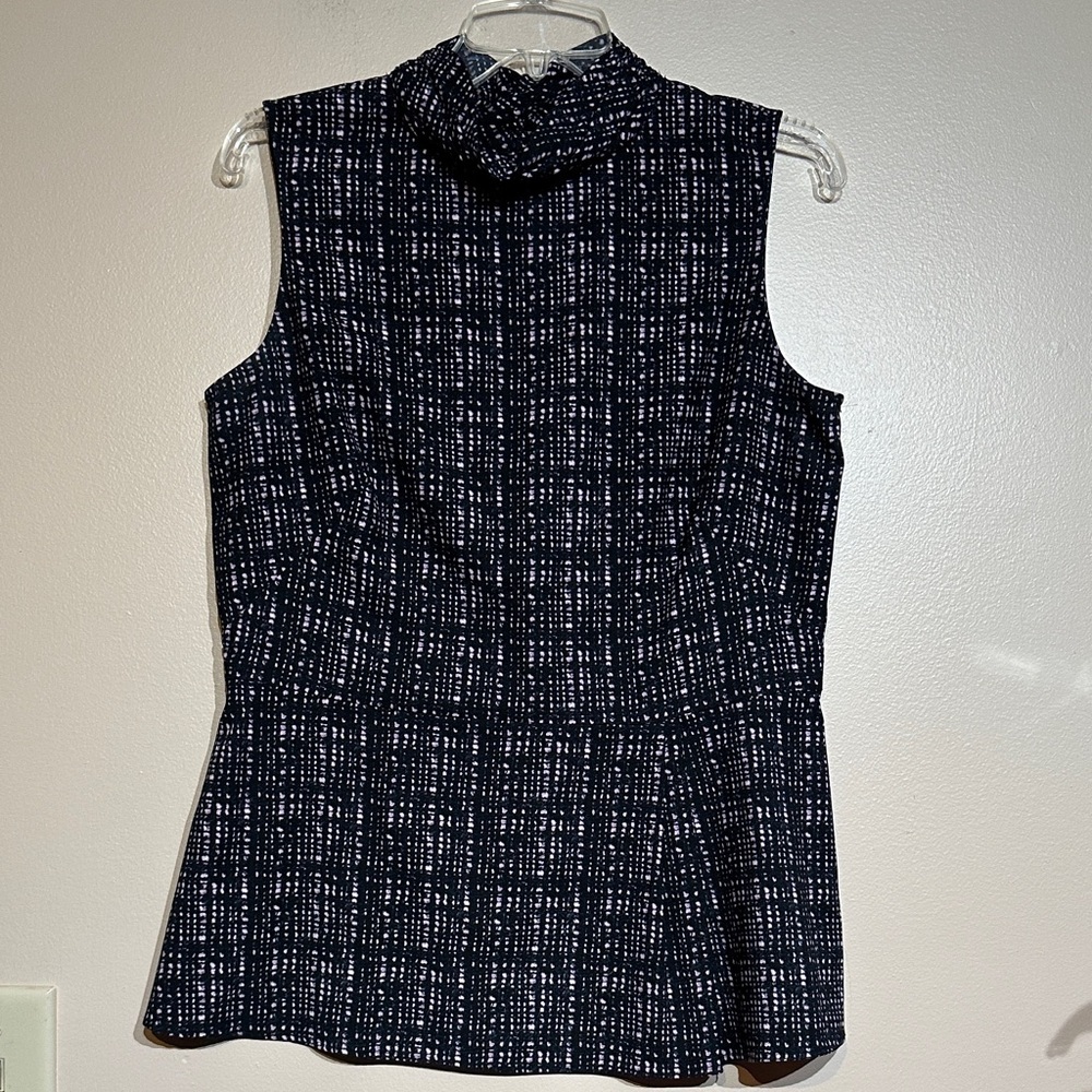 Brooks Brothers Black and White Sleeveless Blouse